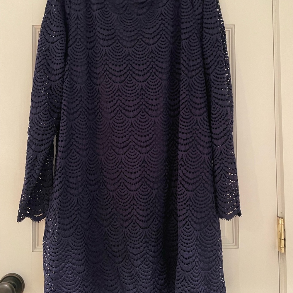 Lilly Pulitzer Navy Long Sleeve Sheath Dress